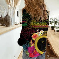 Vanuatu Selebretem 44th Indipendens Dei Women Casual Shirt Sand Drawing Melanesian Vibes