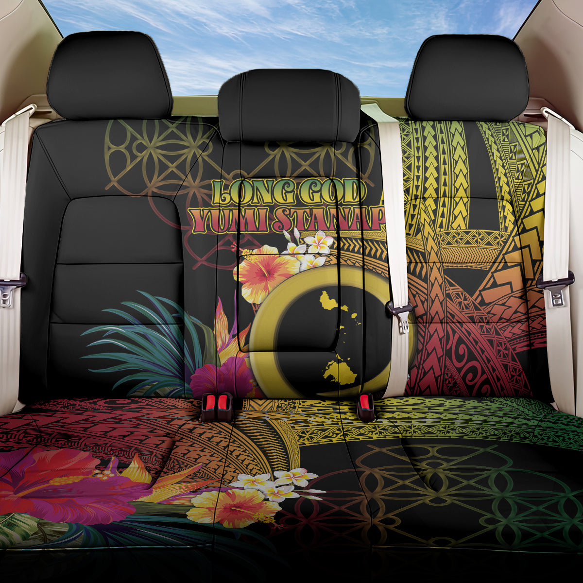 Vanuatu Shefa Day Back Car Seat Cover Sand Drawing Melanesian LT03