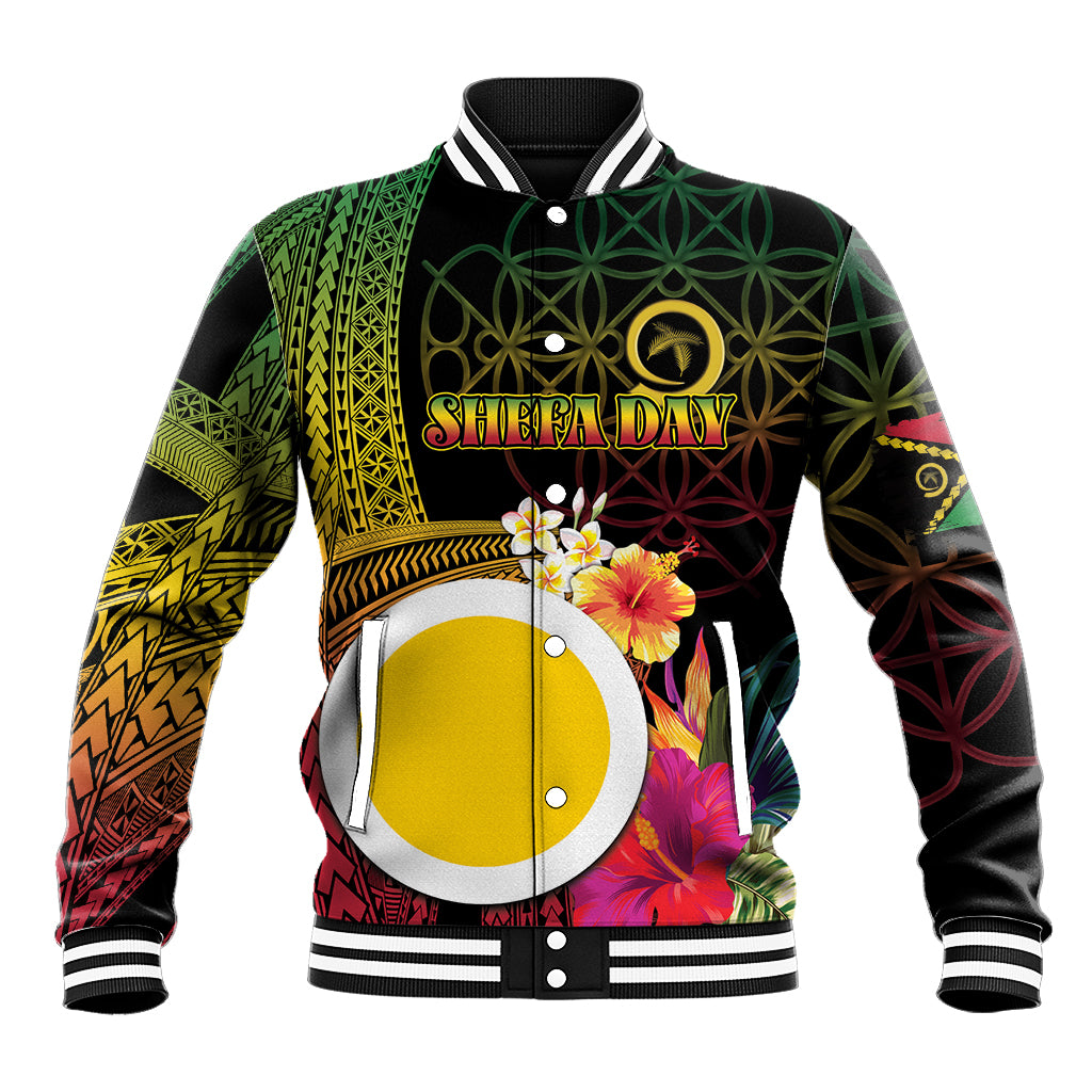 Vanuatu Shefa Day Baseball Jacket Sand Drawing Melanesian LT03 Unisex Black - Polynesian Pride
