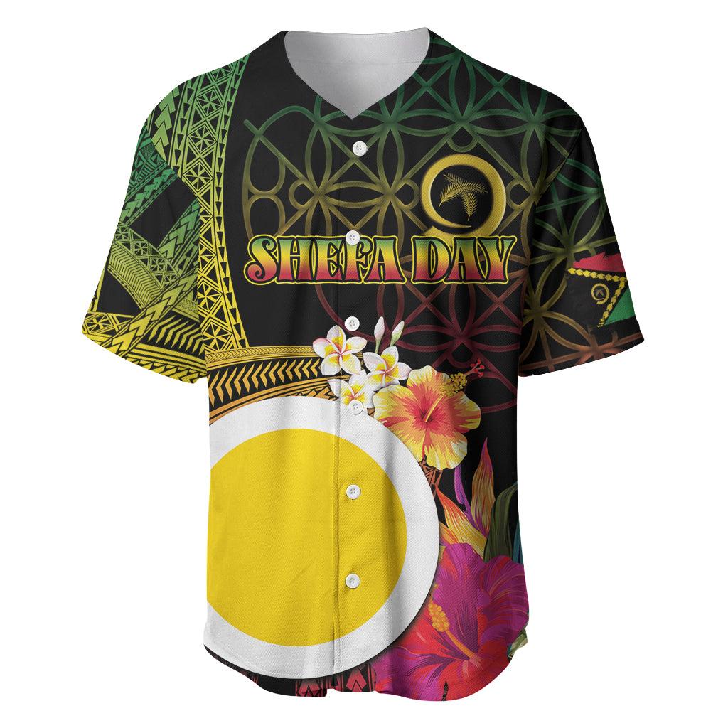 Vanuatu Shefa Day Baseball Jersey Sand Drawing Melanesian LT03 Black - Polynesian Pride