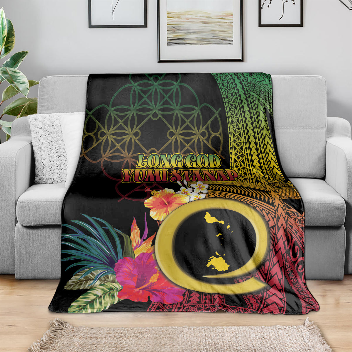 Vanuatu Shefa Day Blanket Sand Drawing Melanesian LT03 - Polynesian Pride