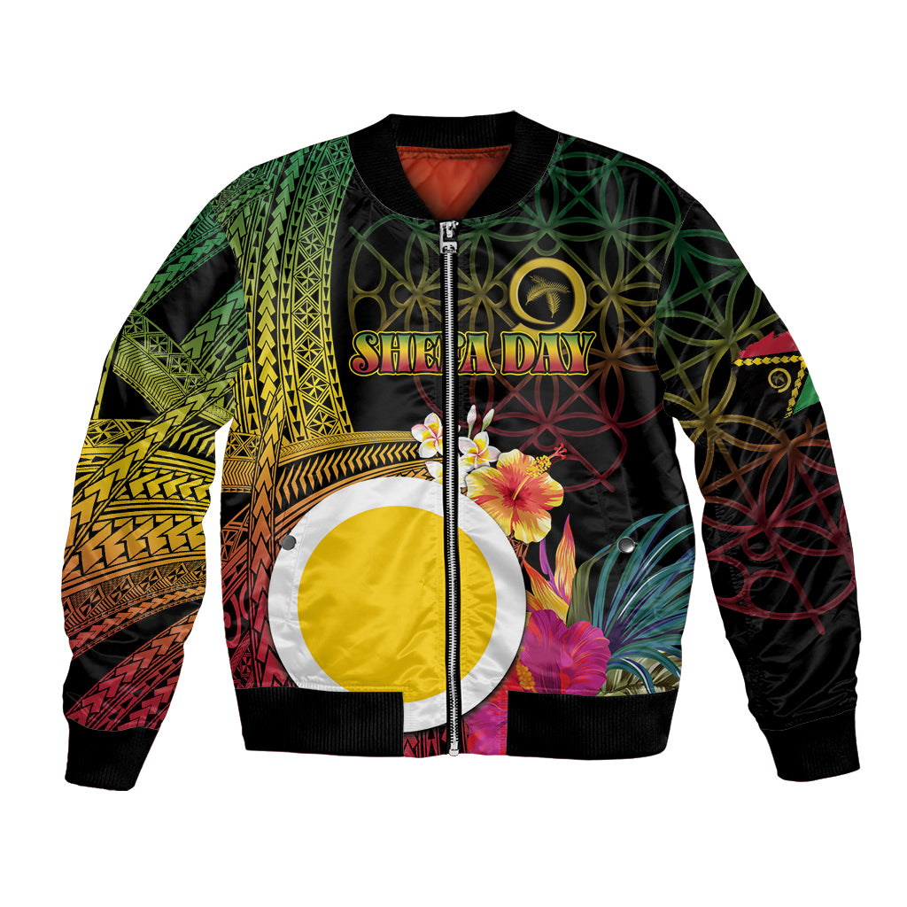 Vanuatu Shefa Day Bomber Jacket Sand Drawing Melanesian