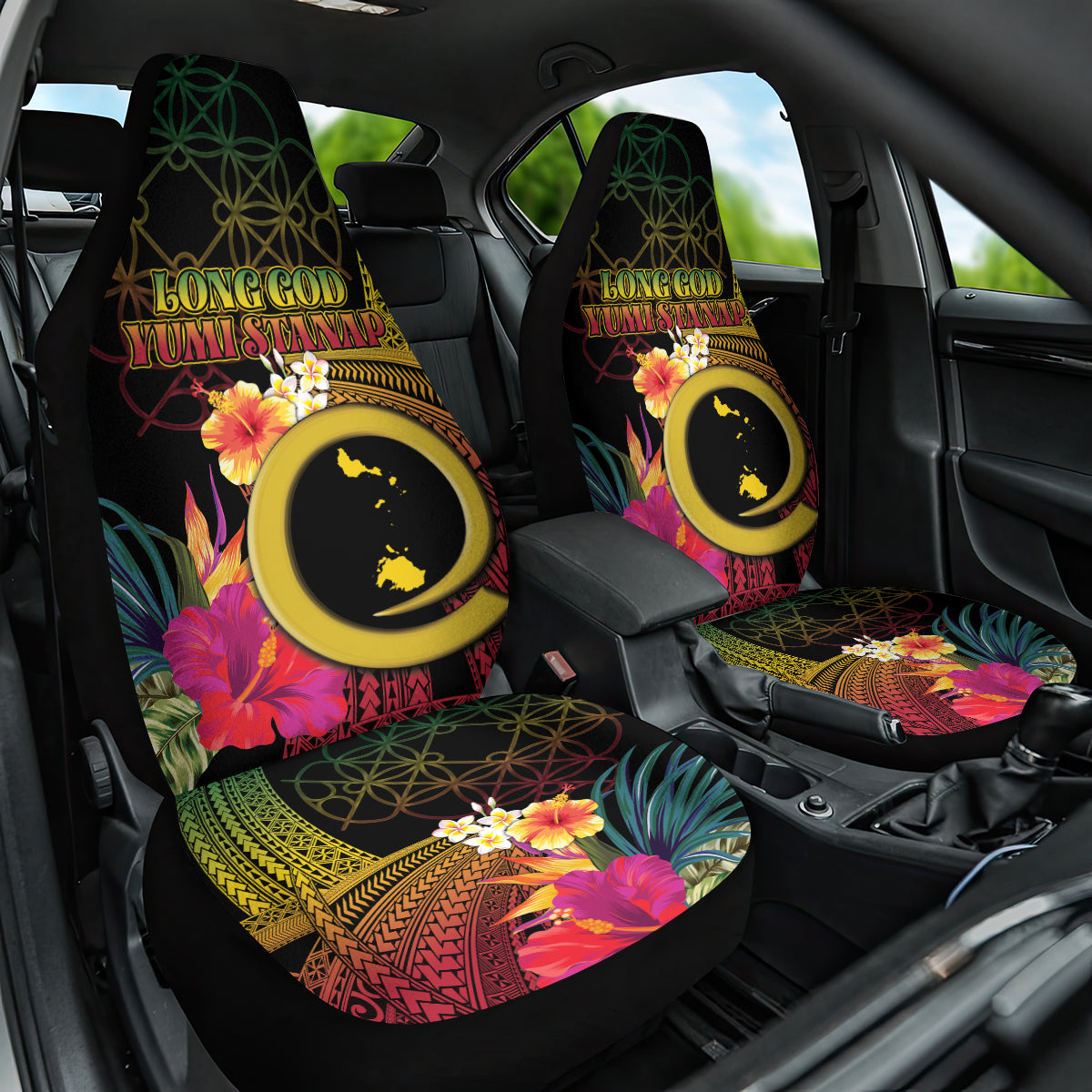Vanuatu Shefa Day Car Seat Cover Sand Drawing Melanesian