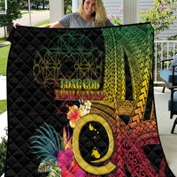 Vanuatu Shefa Day Quilt Sand Drawing Melanesian LT03 Black - Polynesian Pride