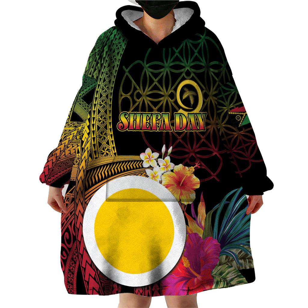 Vanuatu Shefa Day Wearable Blanket Hoodie Sand Drawing Melanesian LT03 - Polynesian Pride