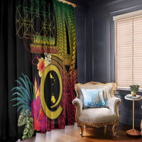 Vanuatu Shefa Day Window Curtain Sand Drawing Melanesian LT03 - Polynesian Pride
