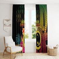 Vanuatu Shefa Day Window Curtain Sand Drawing Melanesian LT03 - Polynesian Pride