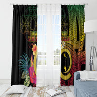 Vanuatu Shefa Day Window Curtain Sand Drawing Melanesian LT03 - Polynesian Pride