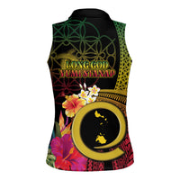 Vanuatu Shefa Day Women Sleeveless Polo Shirt Sand Drawing Melanesian LT03 - Polynesian Pride