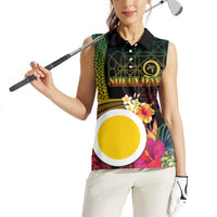 Vanuatu Shefa Day Women Sleeveless Polo Shirt Sand Drawing Melanesian LT03 - Polynesian Pride
