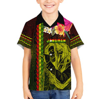 Hawaiian Reggae Music Hawaiian Shirt Jamaica Singer Tribal Polynesian and Hibiscus