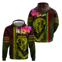 Hawaiian Reggae Music Zip Hoodie Jamaica Singer Tribal Polynesian and Hibiscus LT03 - Polynesian Pride