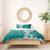 Aloha Polynesian Plumeria Flower Bedding Set Teal Color