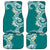 Aloha Polynesian Plumeria Flower Car Mats Teal Color