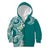 Aloha Polynesian Plumeria Flower Kid Hoodie Teal Color