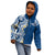 Aloha Polynesian Plumeria Flower Kid Hoodie Blue Color