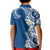 Aloha Polynesian Plumeria Flower Kid Polo Shirt Blue Color