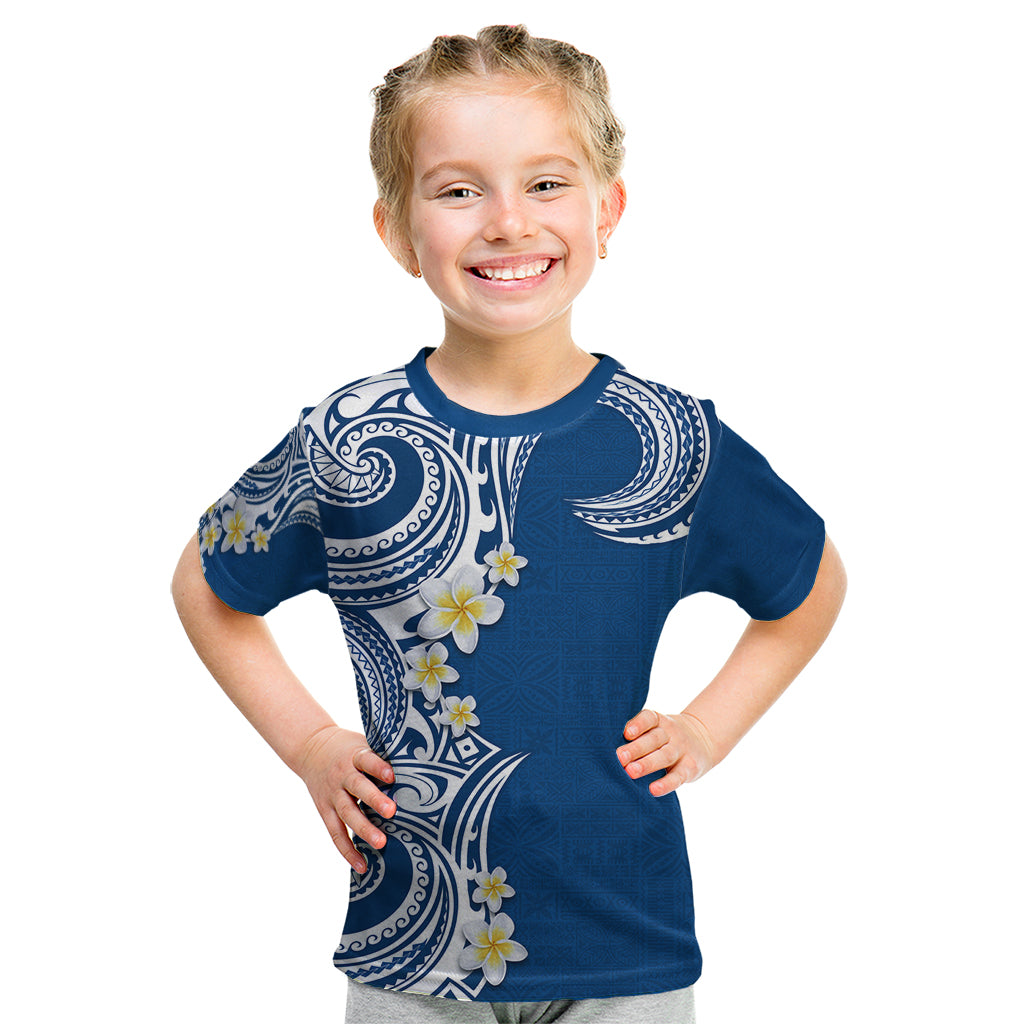 Aloha Polynesian Plumeria Flower Kid T Shirt Blue Color LT03 Blue - Polynesian Pride
