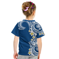 Aloha Polynesian Plumeria Flower Kid T Shirt Blue Color LT03 - Polynesian Pride