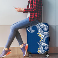 Aloha Polynesian Plumeria Flower Luggage Cover Blue Color