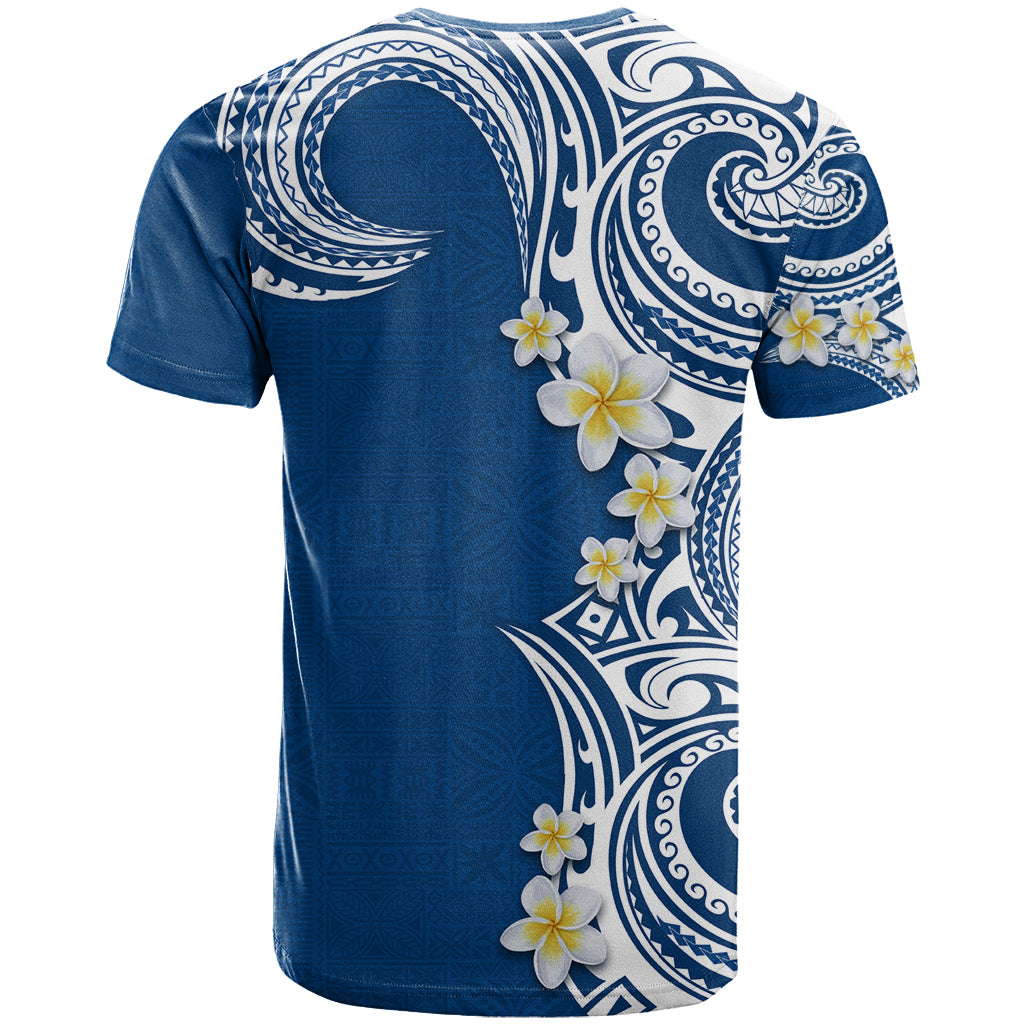 Aloha Polynesian Plumeria Flower T Shirt Blue Color LT03 - Polynesian Pride