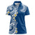 Aloha Polynesian Plumeria Flower Women Polo Shirt Blue Color