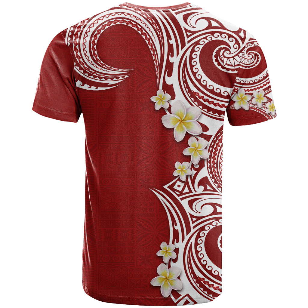 Aloha Polynesian Plumeria Flower T Shirt Red Color LT03 - Polynesian Pride