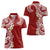 Aloha Polynesian Plumeria Flower Women Polo Shirt Red Color