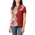 Aloha Polynesian Plumeria Flower Women Polo Shirt Red Color