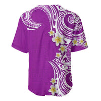 Aloha Polynesian Plumeria Flower Baseball Jersey Purple Color LT03 - Polynesian Pride