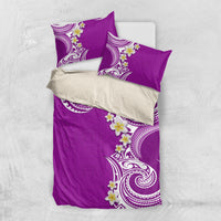 Aloha Polynesian Plumeria Flower Bedding Set Purple Color