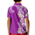 Aloha Polynesian Plumeria Flower Kid Polo Shirt Purple Color