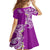 Aloha Polynesian Plumeria Flower Kid Short Sleeve Dress Purple Color