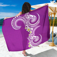 Aloha Polynesian Plumeria Flower Sarong Purple Color