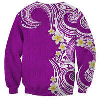 Aloha Polynesian Plumeria Flower Sweatshirt Purple Color