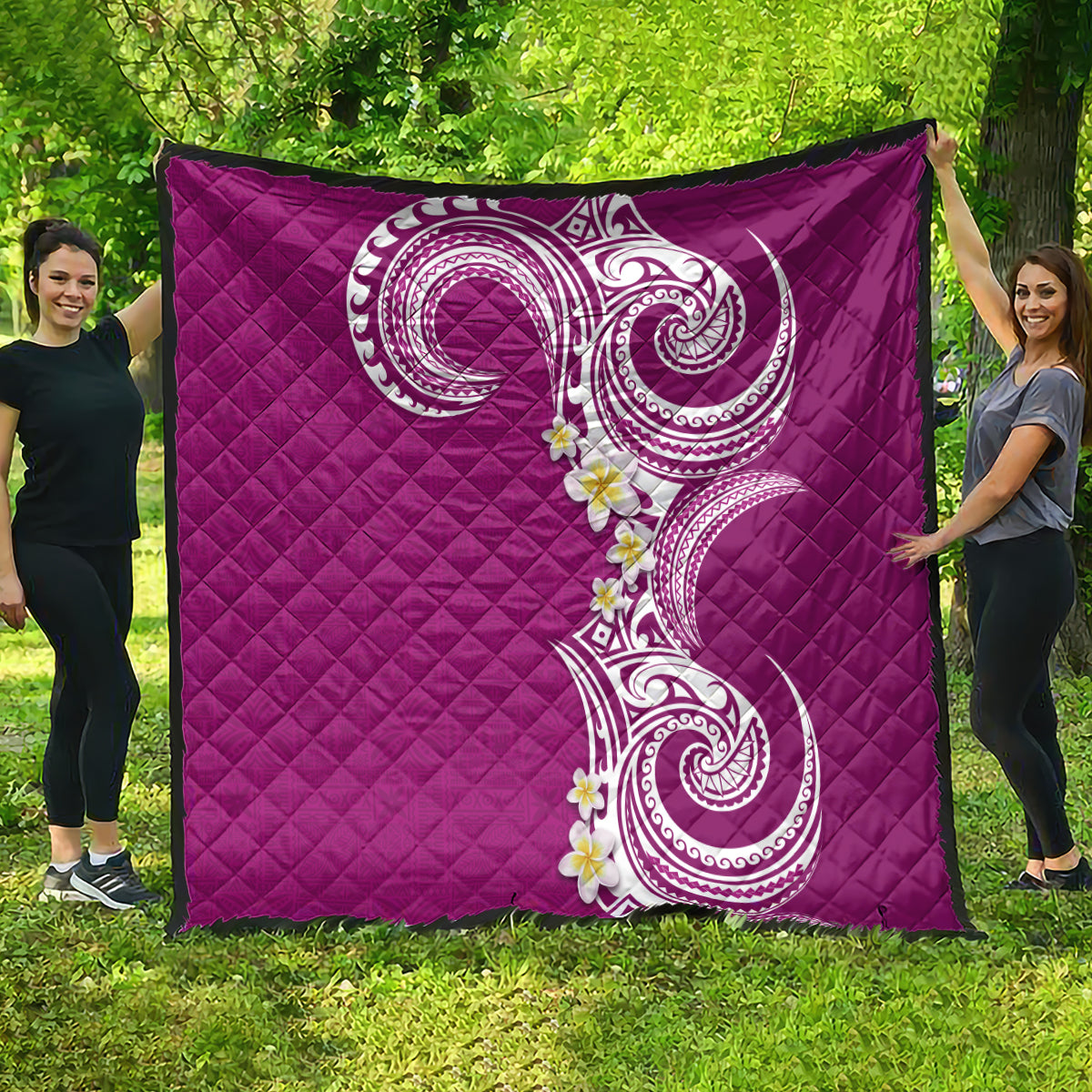 Aloha Polynesian Plumeria Flower Quilt Pink Color LT03 - Polynesian Pride