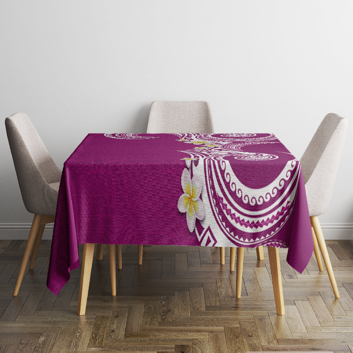 Aloha Polynesian Plumeria Flower Tablecloth Pink Color LT03 - Polynesian Pride