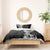Aloha Polynesian Plumeria Flower Bedding Set Black White Color