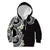 Aloha Polynesian Plumeria Flower Kid Hoodie Black White Color