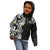 Aloha Polynesian Plumeria Flower Kid Hoodie Black White Color