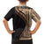 Samoa Siapo Motif and Tapa Pattern Half Style Family Matching Off Shoulder Maxi Dress and Hawaiian Shirt Beige Color