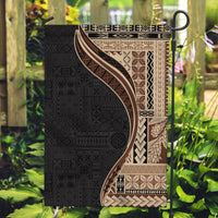 Samoa Siapo Motif and Tapa Pattern Half Style Garden Flag Beige Color