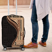 Samoa Siapo Motif and Tapa Pattern Half Style Luggage Cover Beige Color LT03 Beige - Polynesian Pride