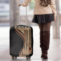 Samoa Siapo Motif and Tapa Pattern Half Style Luggage Cover Beige Color LT03 - Polynesian Pride