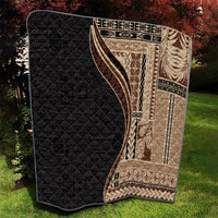 Samoa Siapo Motif and Tapa Pattern Half Style Quilt Beige Color LT03 - Polynesian Pride