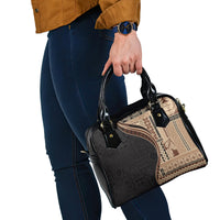 Samoa Siapo Motif and Tapa Pattern Half Style Shoulder Handbag Beige Color LT03 - Polynesian Pride