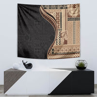 Samoa Siapo Motif and Tapa Pattern Half Style Tapestry Beige Color