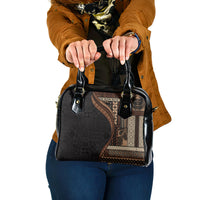 Samoa Siapo Motif and Tapa Pattern Half Style Shoulder Handbag Black Color LT03 One Size Black - Polynesian Pride