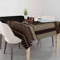 Samoa Siapo Motif and Tapa Pattern Half Style Tablecloth Black Color LT03 - Polynesian Pride