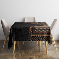 Samoa Siapo Motif and Tapa Pattern Half Style Tablecloth Black Color LT03 - Polynesian Pride